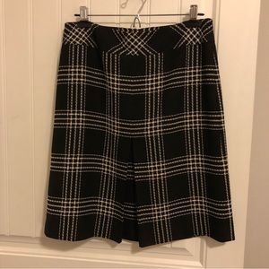 Ann Taylor Black and White Plaid Skirt